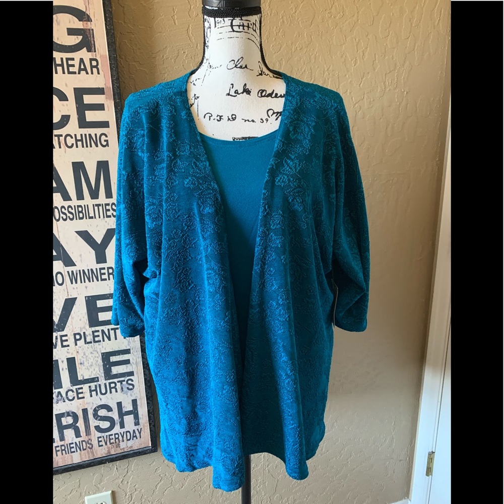 LulaRoe Lindsay Teal Kimono